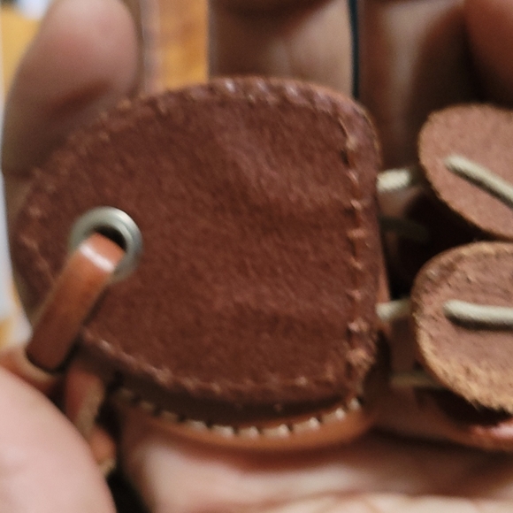 Calvin Klein Brown Leather fringe boho tie belt - Picture 8 of 8